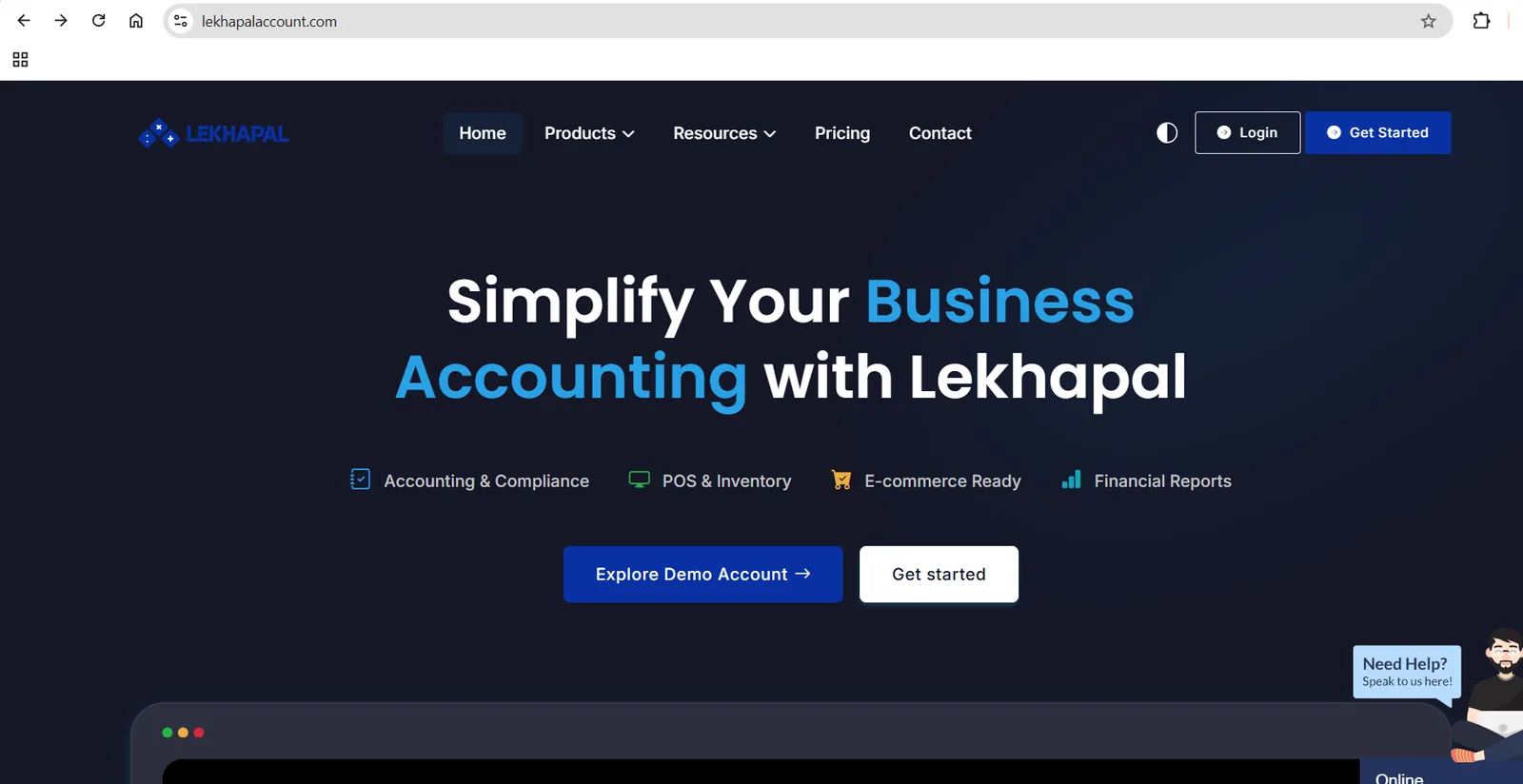 The Lekhapal website. Get Started, in the top-right corner, begins registration.