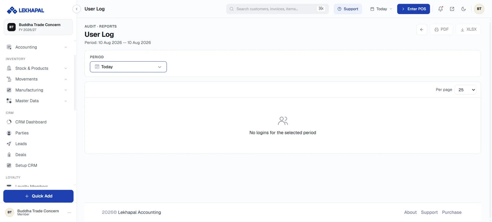 The User Log.